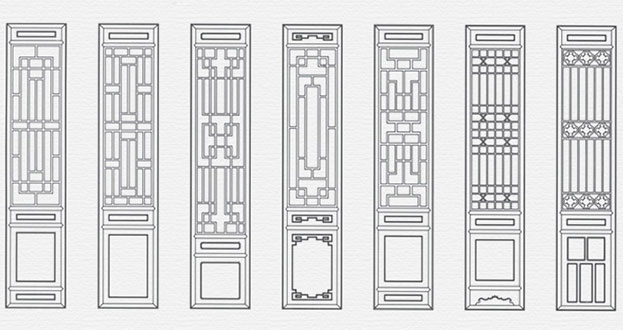 麟游常用中式仿古花窗图案隔断设计图